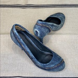 Diesel Denim Zipper Heels - 6